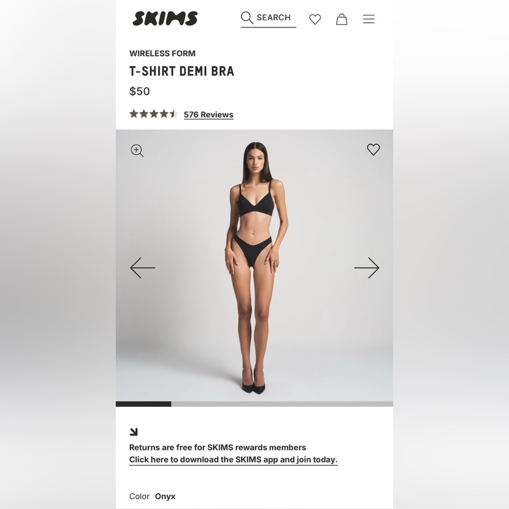 NWT - SKIMS - WIRELESS FORM - T-SHIRT DEMI BRA - 34D